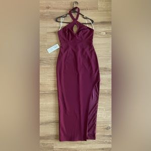 AZ Occasions Stretch Crepe Dress With Keyhole Halter Neckline